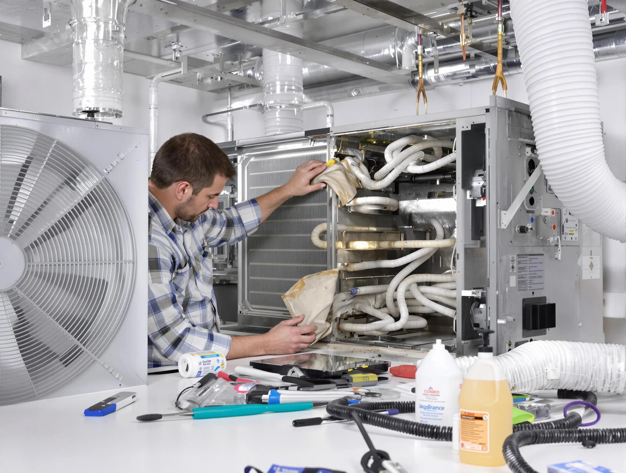 Canonsburg Air Duct Cleaning specialist performing precision AC coil cleaning in Canonsburg