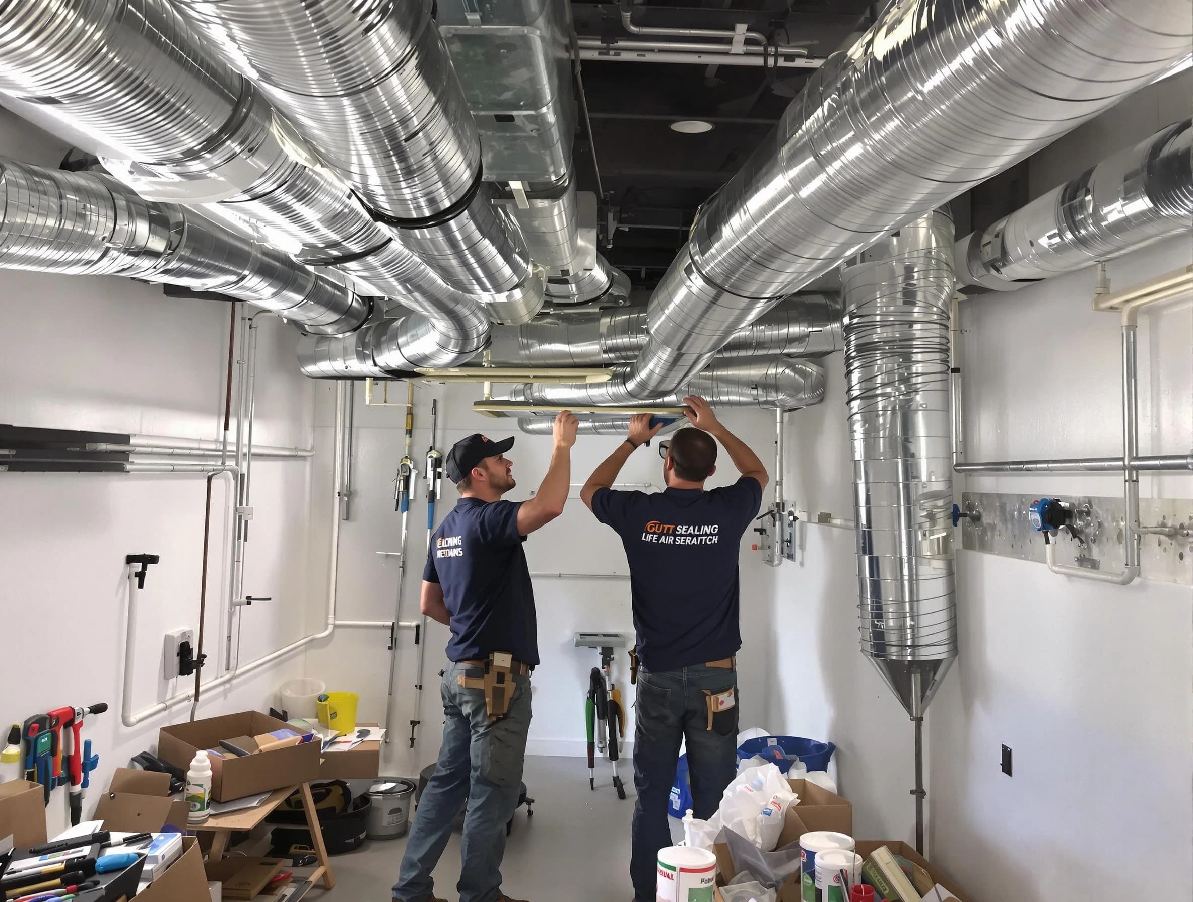 Canonsburg Air Duct Cleaning technician applying professional duct sealing solutions in Canonsburg