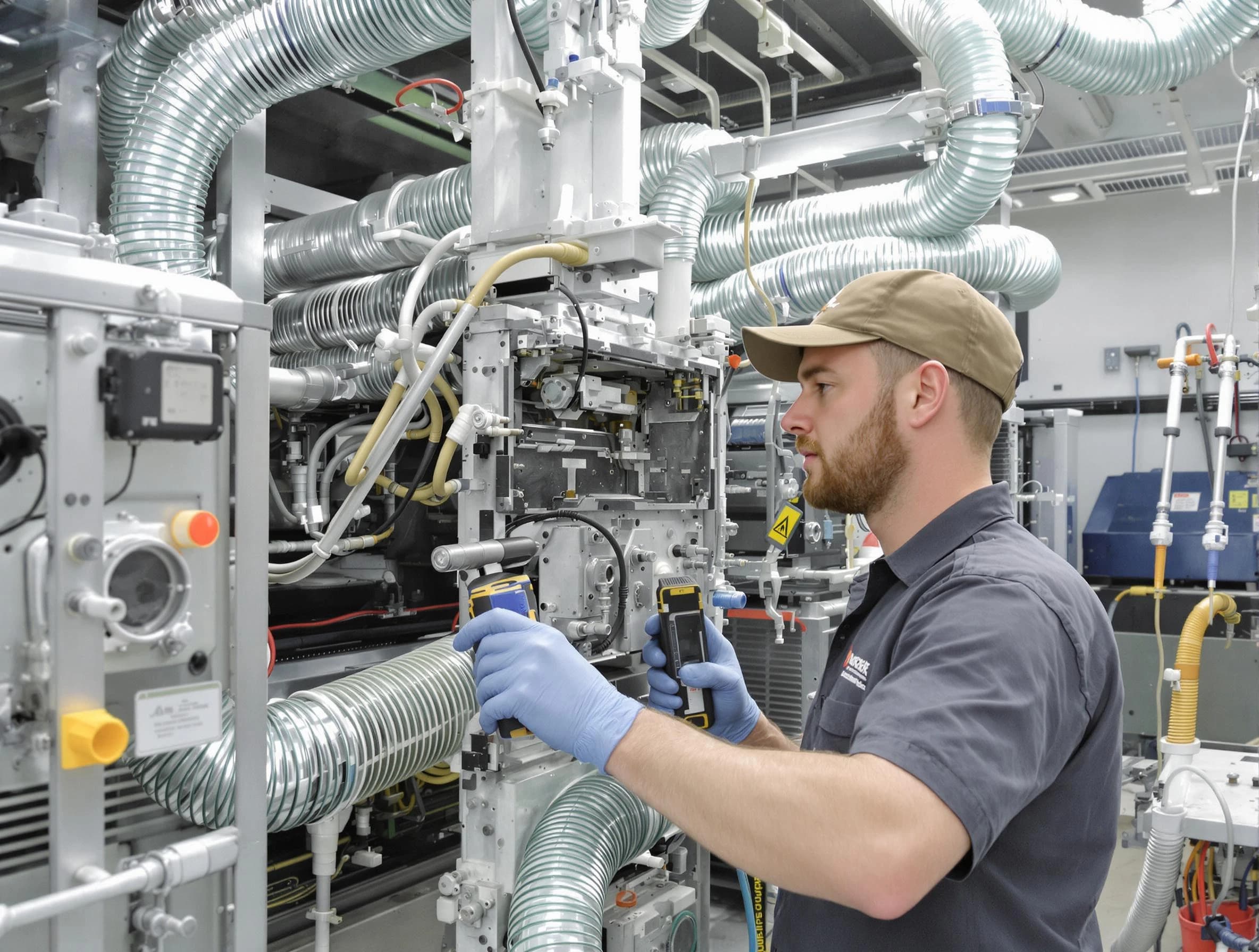 Canonsburg Air Duct Cleaning technician performing precision commercial coil cleaning at a business facility in Canonsburg